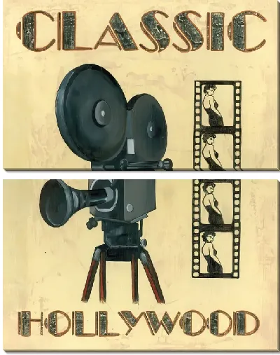 Модульная картина Кинокамера винтажная Classic Hollywood