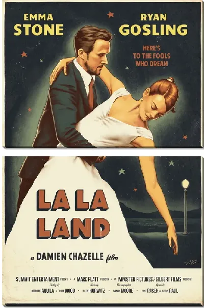 Модульная картина Афиша La la land / Ла-ла Ленд