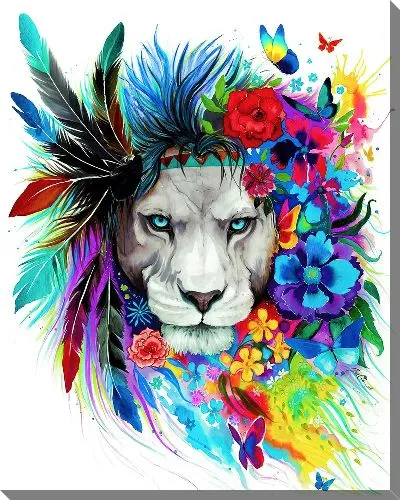 Картина маслом Лев-индеец