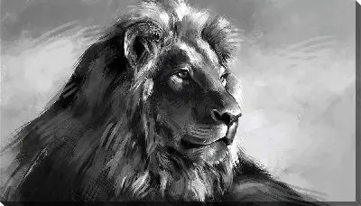 Картина маслом Одинокий лев