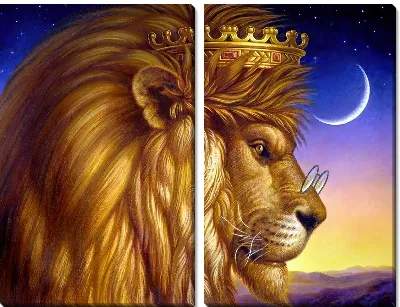 Лев с короной и очками