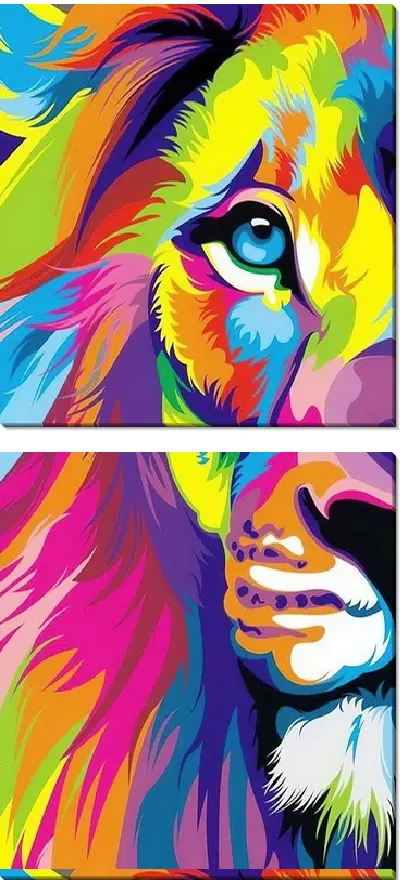 Модульная картина Лев поп-арт №2