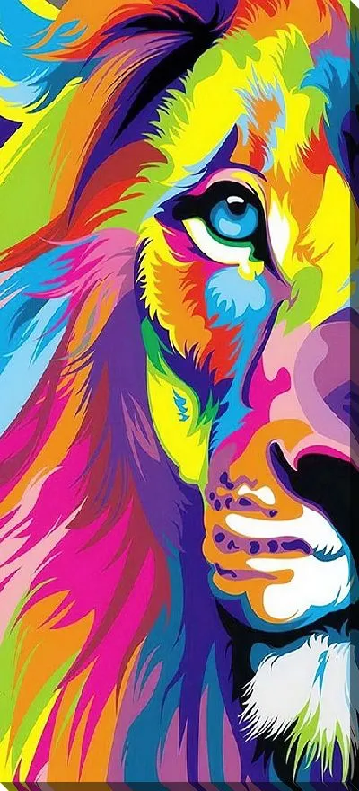 Картина маслом Лев поп-арт №2