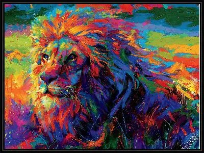 Картина Лев в стиле мастихин