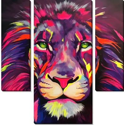 Модульная картина Яркий лев