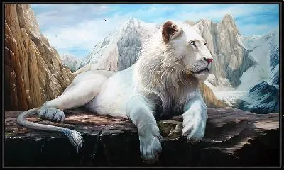 Картина Белый лев