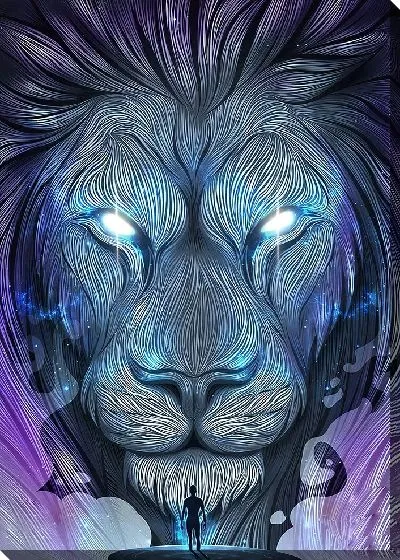 Картина маслом Лев - гипноз