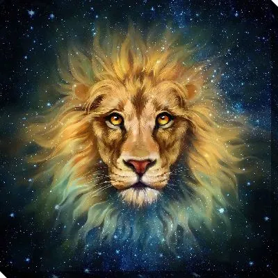 Картина маслом Лев-созвездие