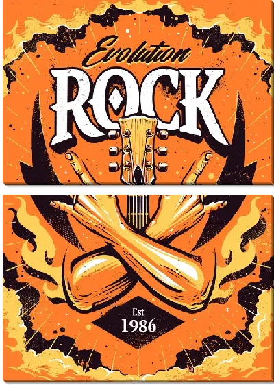 Модульная картина Эволюция Рок