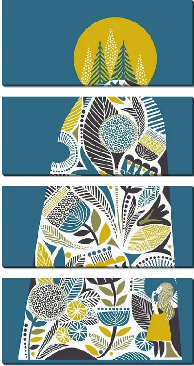 Модульная картина Сканди гора и Солнце