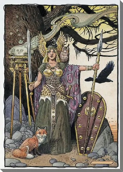 Картина маслом Женщина-викинг