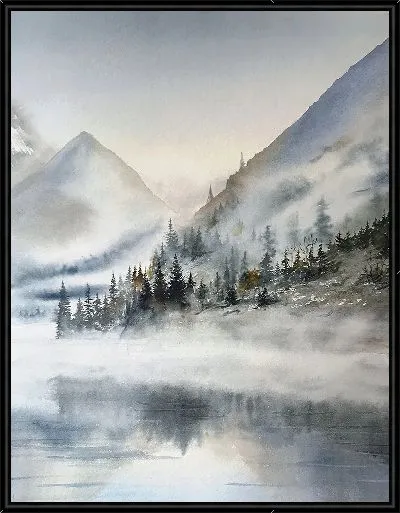 Картина Зимний, горный пейзаж