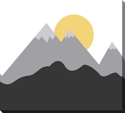 Картина маслом Солнце за горами