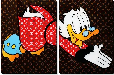 Модульная картина Скрудж Макдак Луи Виттон ныряет