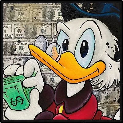 Картина Скрудж Макдак считает доллары