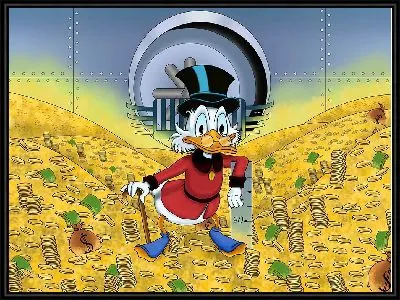 Картина Скрудж в хранилище денег