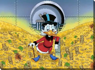 Скрудж в хранилище денег