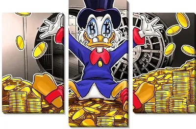 Модульная картина Биткоин радость Скруджа