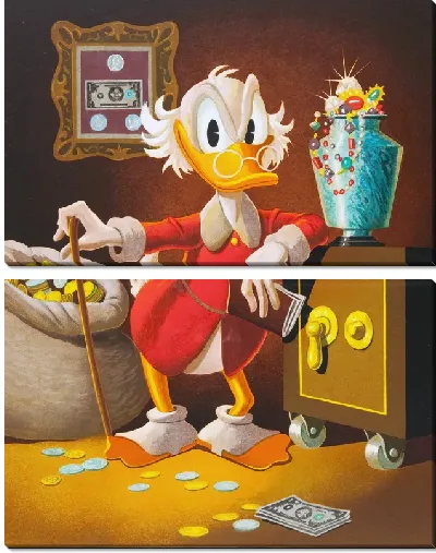 Модульная картина Скрудж у сейфа