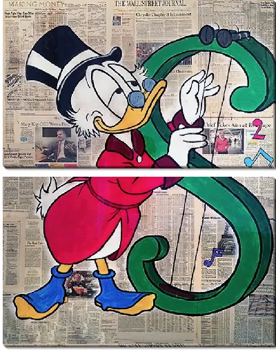 Модульная картина Игра на долларе