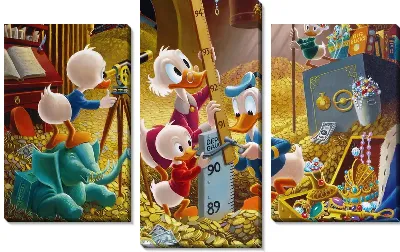 Модульная картина Утиные истории в хранилище денег