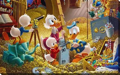 Картина маслом Утиные истории в хранилище денег