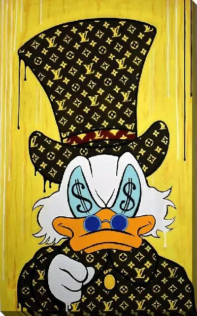 Картина маслом Скрудж Макдак в Луи Виттон шляпе 