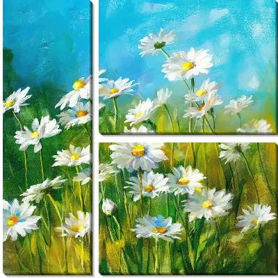 Модульная картина Ромашковое поле