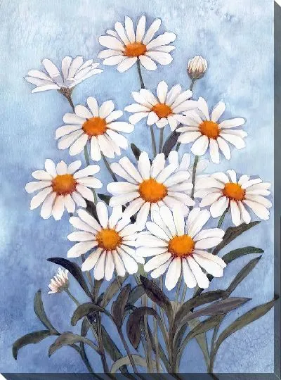 Картина маслом Букет ромашек №2