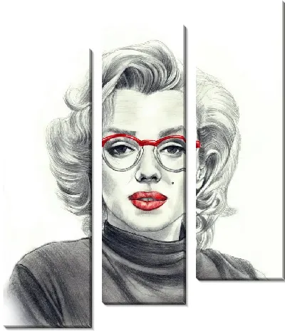 Модульная картина Стильная Монро в очках