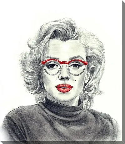 Картина маслом Стильная Монро в очках