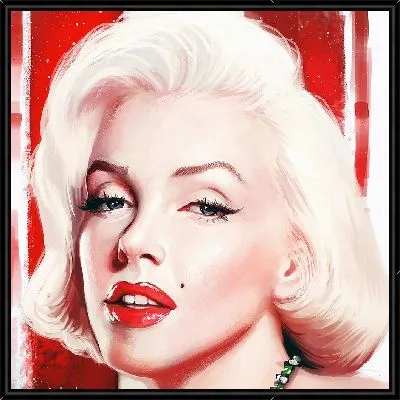 Мэрилин Монро на красном фоне