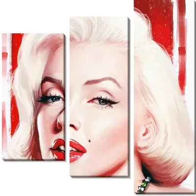 Мэрилин Монро на красном фоне