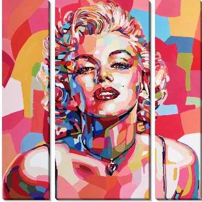 Модульная картина Marilyn Monroe в стиле мастихин