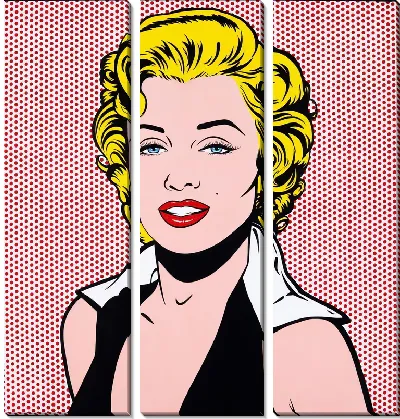Картина Мэрилин Монро в стиле Лихтенштейн