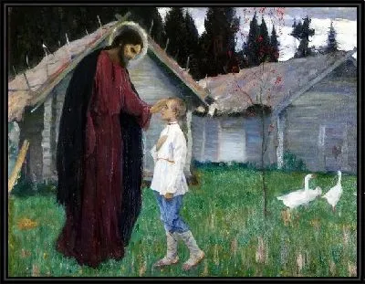 Христос, благословляющий отрока Варфоломея (Christ blessing the boy Bartholomew)