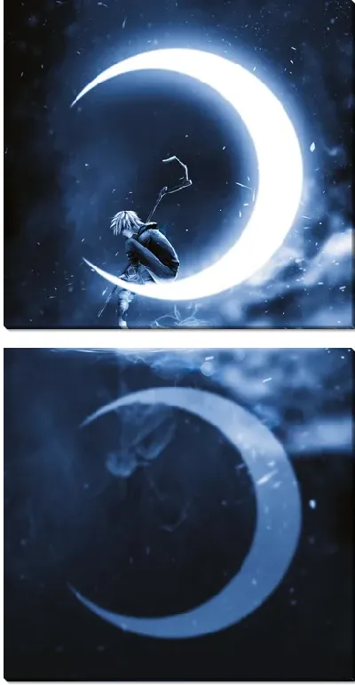 Модульная картина Воин на Луне