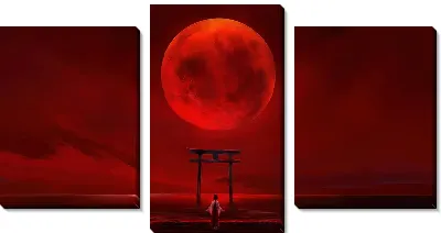 Модульная картина Красная Луна