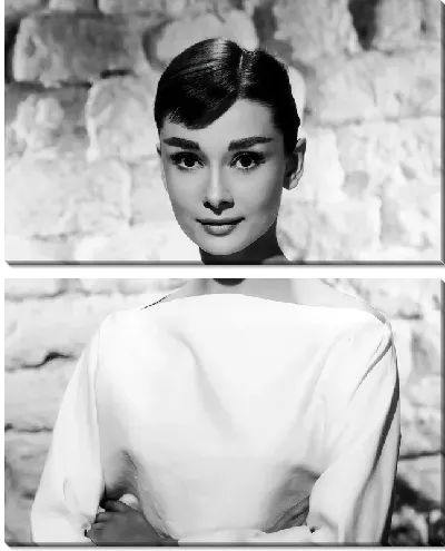 Модульная картина Одри Хепбёрн ч/б