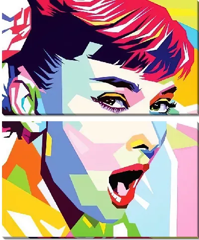 Модульная картина Одри Хепбёрн в стиле арт