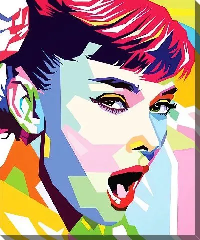 Картина маслом Одри Хепбёрн в стиле арт