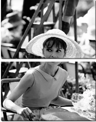 Модульная картина Одри Хепбёрн на стуле