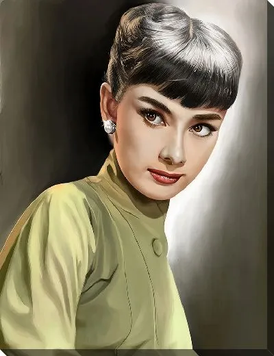 Постер Цифровой портрет Одри Хепбёрн