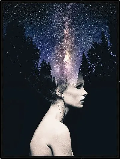 Картина Девушка и звезды