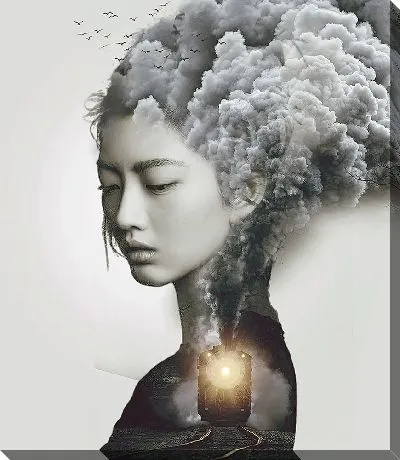 Японская девушка и паровоз