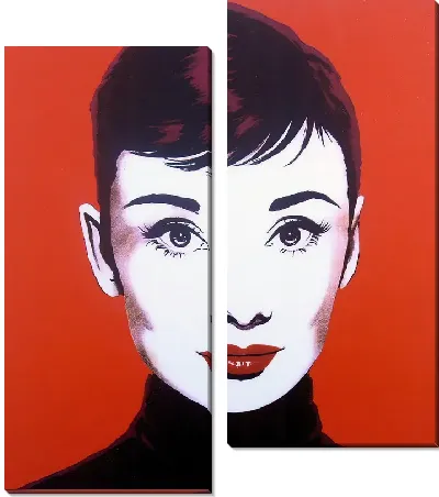 Модульная картина Поп арт портрет Одри Хепбёрн