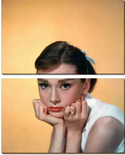 Модульная картина Грустная Одри Хепбёрн