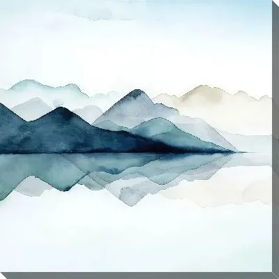 Горный пейзаж в технике фдюид арт