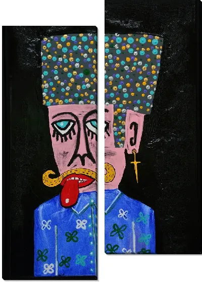 Картина Мужчина, показывающий язык