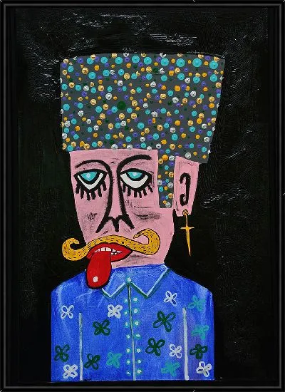 Картина Мужчина, показывающий язык